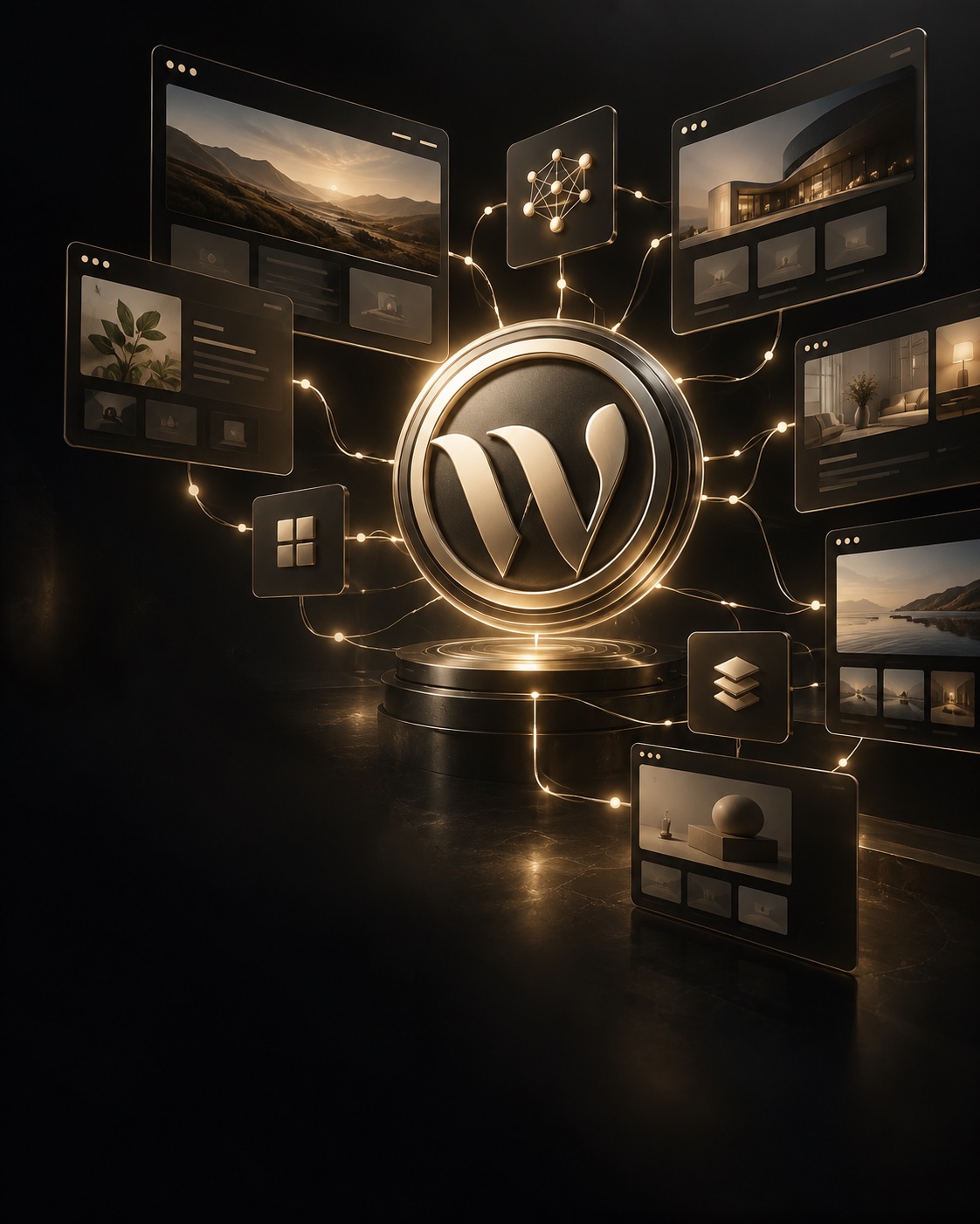 Visual WordPress dan kecerdasan buatan yang menghubungkan komponen laman web